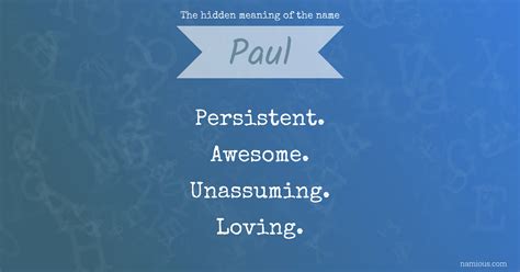 The hidden meaning of the name Paul | Namious