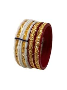 Purabi Jewels Original Shakha Badhano and Acrylic Red Pola Badhano with ...