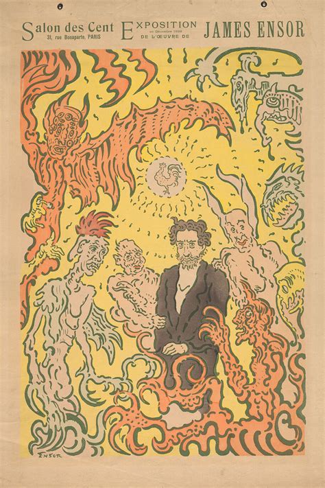 James Ensor. Poster for the Salon des Cent (Self-Portrait with Devils ...