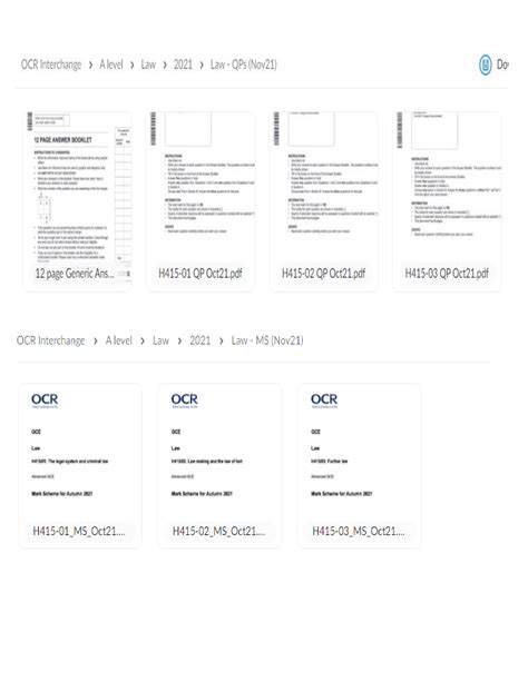 A Level Advanced GCE. LAW Question Papers and Mark Schemes. October 2021 ( BUNDLE Contains ...