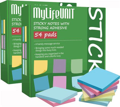 Snapklik.com : MyLifeUNIT Sticky Notes 3x3, Bulk Pack 108 Note Pads ...