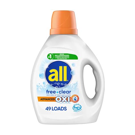 Buy all Liquid Laundry Detergent, Free Clear, OXI, 88 Ounce, 49 Loads ...