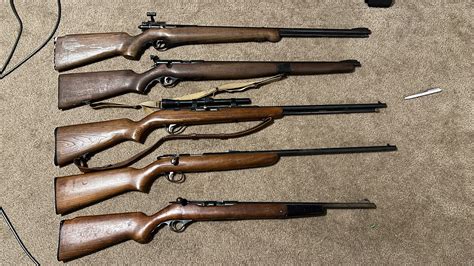 My collection of old bolt-action and a semi-auto .22 rifles : r/22lr