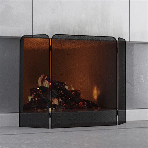 Amazon.com: Fireplace Screen Modern Foldable 4 Panel Fireplace Screen ...
