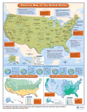 Fillable Online ready Physical Map of the United States Geographical ...