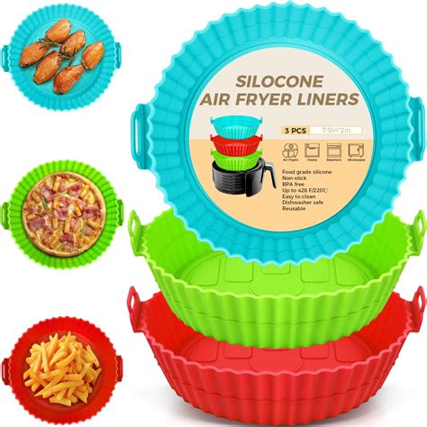 Amazon.com: Sunseeke Silicone Pot, 8.5” Air Fryer Basket, Round ...