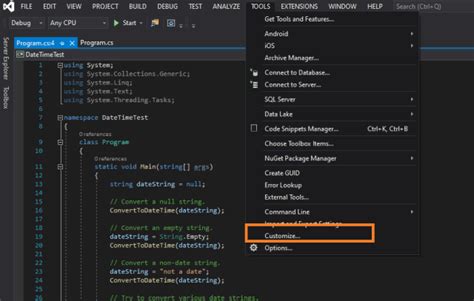Image result for Visual Studio Customize