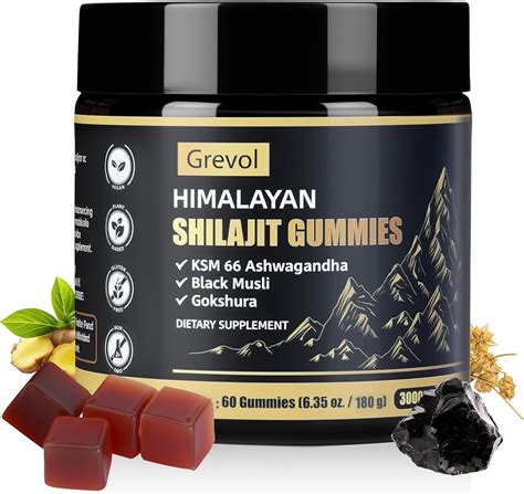 Amazon.com: Grevol Himalayan Shilajit Gummies with Ashwagandha - Fulvic Acid & 85+ Trace ...