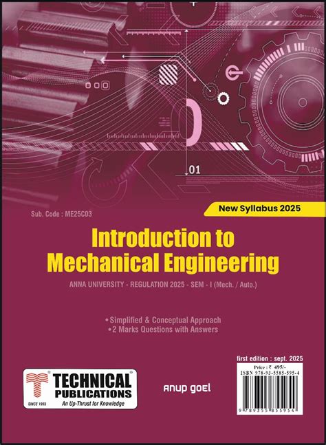 Introduction to Mechanical Engineering for BE Anna University R25 CBCS ...