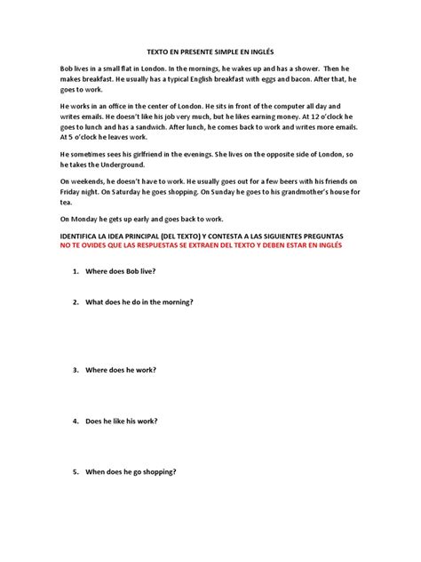 Image result for Texto Simple Present