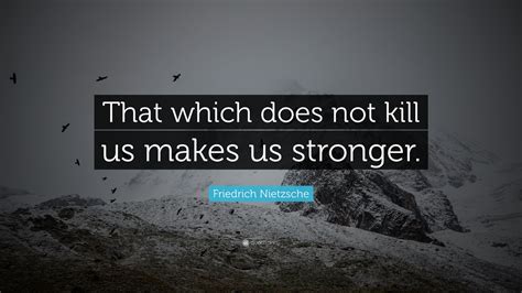 Friedrich Nietzsche Quote: “That which does not kill us makes us ...