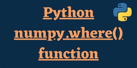 Numpy Where Function 的图像结果