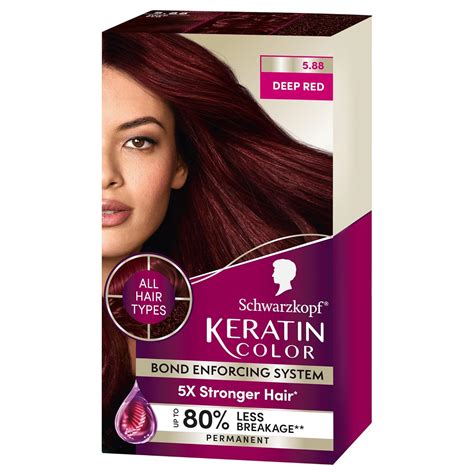 Amazon.com : Schwarzkopf Keratin Color Permanent Hair Color, 5.88 Deep ...