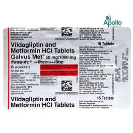 Galvus Met 50 mg/1000 mg Tablet | Uses, Side Effects, Price | Apollo ...