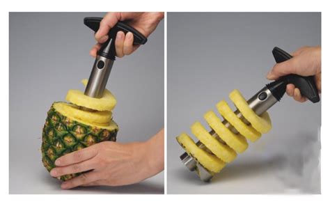 Stainless Steel Pineapple Cutter and Fruit Peeler with Ergonomic Handle ...