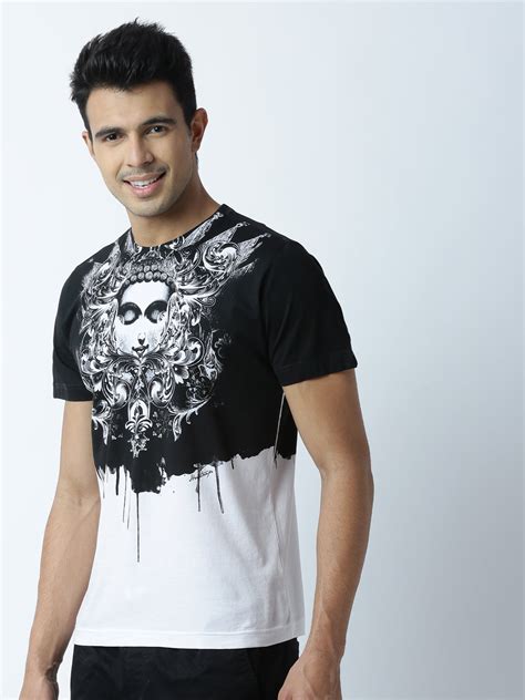 Huetrap Mens Printed White Short Sleeve Round Neck Fairtrade T-Shirt ...
