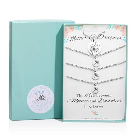 Mother and Three Daughters Necklace Set in Stainless Steel. Mothers Day ...