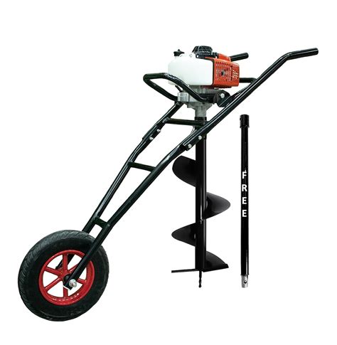 DVI 63CC Trolley Earth Auger Machine with 2 Stroke Petrol Engine for ...