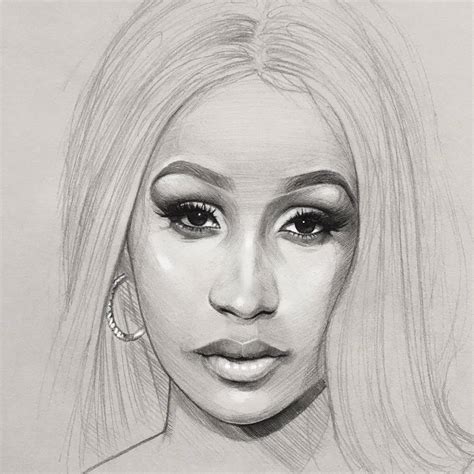 Cardi B Sketch Drawing