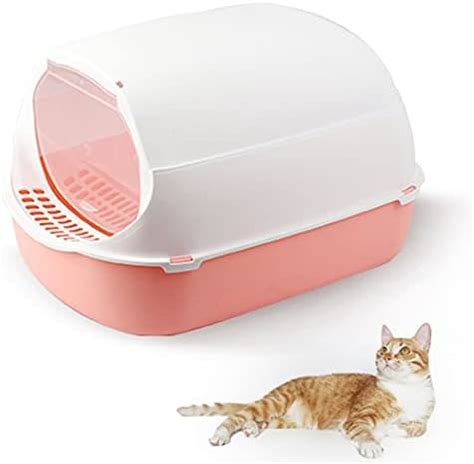 Lnrueg Cat Litter Box Plastic Hooded Detachable Reusable High Walls Pet ...