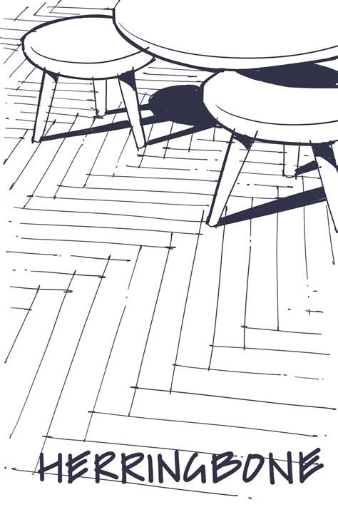 Solid Floor - Herringbone Parquet Flooring with Border