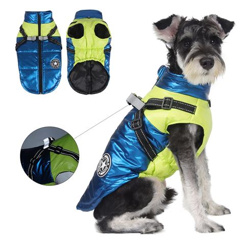 Winter Dog Coats Dog Jackets with Harness Dog Snowsuit Waterproof ...