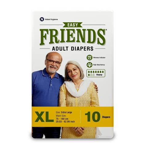 Friends Easy Adult Diapers XL, 10 Count Price, Uses, Side Effects ...