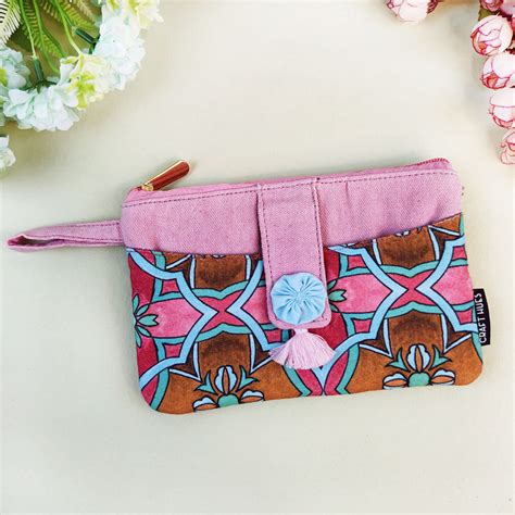 Long Mini Wallet- Pink Tile – Crafthues