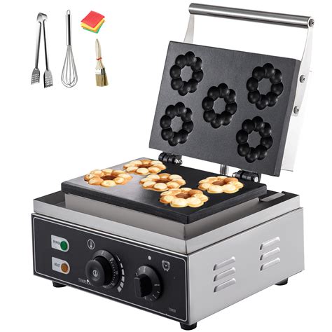VEVOR 110V Commercial Donut Machine Plum Flower 5 Holes Double-Sided ...