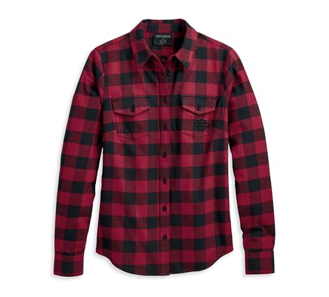 Women's Retro Buffalo Plaid Shirt - YD Plaid - Tibetan Red | Harley ...