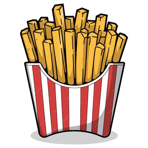 French fries cartoon detailed clip Art Illustration | Premium AI ...