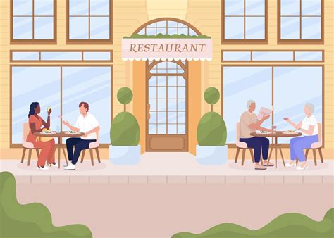 Cartoon Restaurant Exterior Vector Art, Icons, and Graphics for Free ...