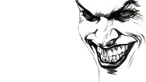 The Joker Black And White Drawing