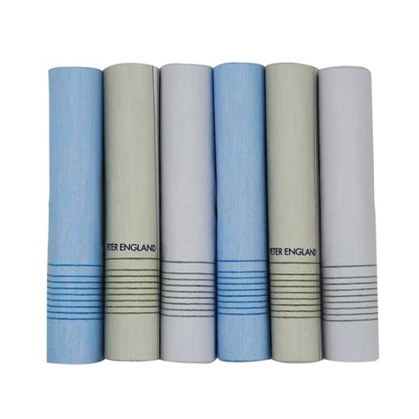 Peter England Men's Cotton Pastel Casual Style Handkerchief (Pack Of 6 ...