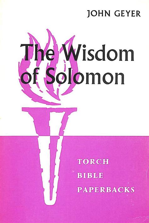 Wisdom of Solomon (Torch Bible Paperbacks) : Geyer, J.: Amazon.in: Books