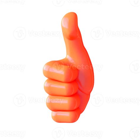 thumbs up in 3D style trending color palette with 23886878 PNG