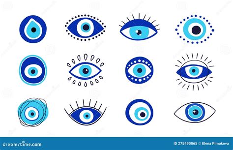 Evil Eye Talisman Icons. Turkish or Greek Eye Symbols. Greece Ethnic ...