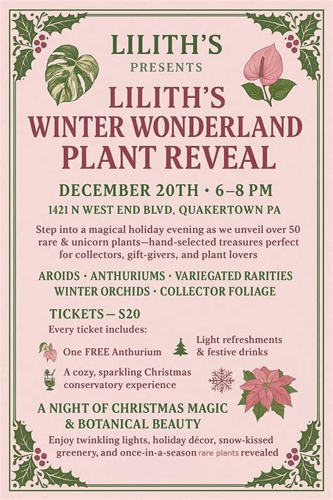 Lilith’s Winter Wonderland Plant Reveal, 1421 n west end blvd ...