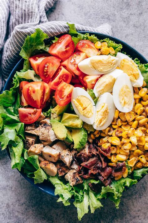 Chicken Cobb Salad with Avocado Blue Cheese Dressing