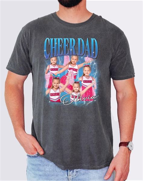 Personalized Cheer Dad Shirt, Custom Photo Cheer Daddy Tshirt, Game Day ...