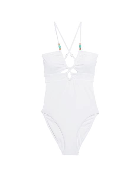 Buy Twist Front Cut Out Bandeau Swimsuit at Marks & Spencer