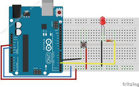 Image result for Arduino Push Button LED On/Off Code