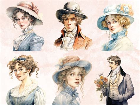 44 PNG Aquarel Sense and Sensibility Clipart, Jane Austen png ...