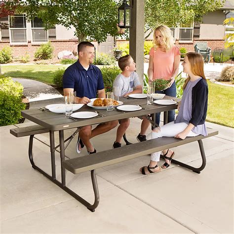 Lifetime 6' Folding Picnic Table - Brown | BJ's Wholesale Club