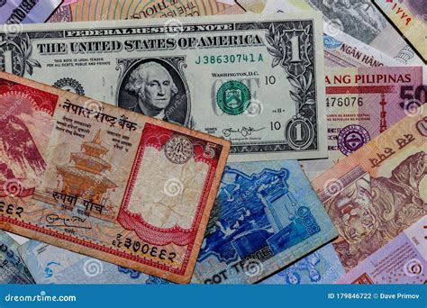 One US Dollar with Different Nepalese Rupee Banknotes Stock Photo ...