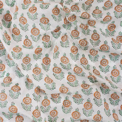 Buy Booti Floral Design Hand Block Print Cotton Fabric – Dmaasa