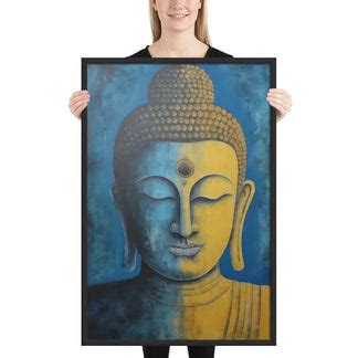 ZenArtBliss.com | Tibetan Blue Buddha Painting – Wall Art Decor for Me ...