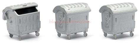 N-Train - Contenedores con ruedas de acero galvanizado, 3 unidades ...