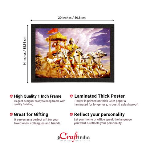 Krishna with Arjun on Rath Satin Matt Texture UV Art Painting ...