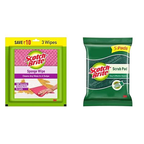 Scotch-Brite Multi-Purpose, Easy to use Kitchen Cleaning Sponge Wipe (3 ...